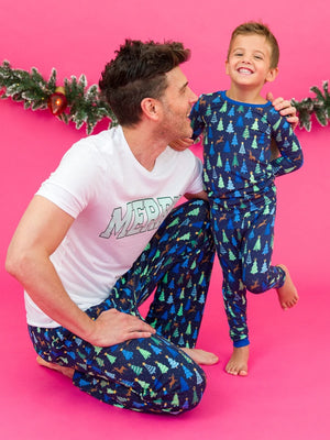 Merry Blue Pines - Long Sleeve Pajama Set