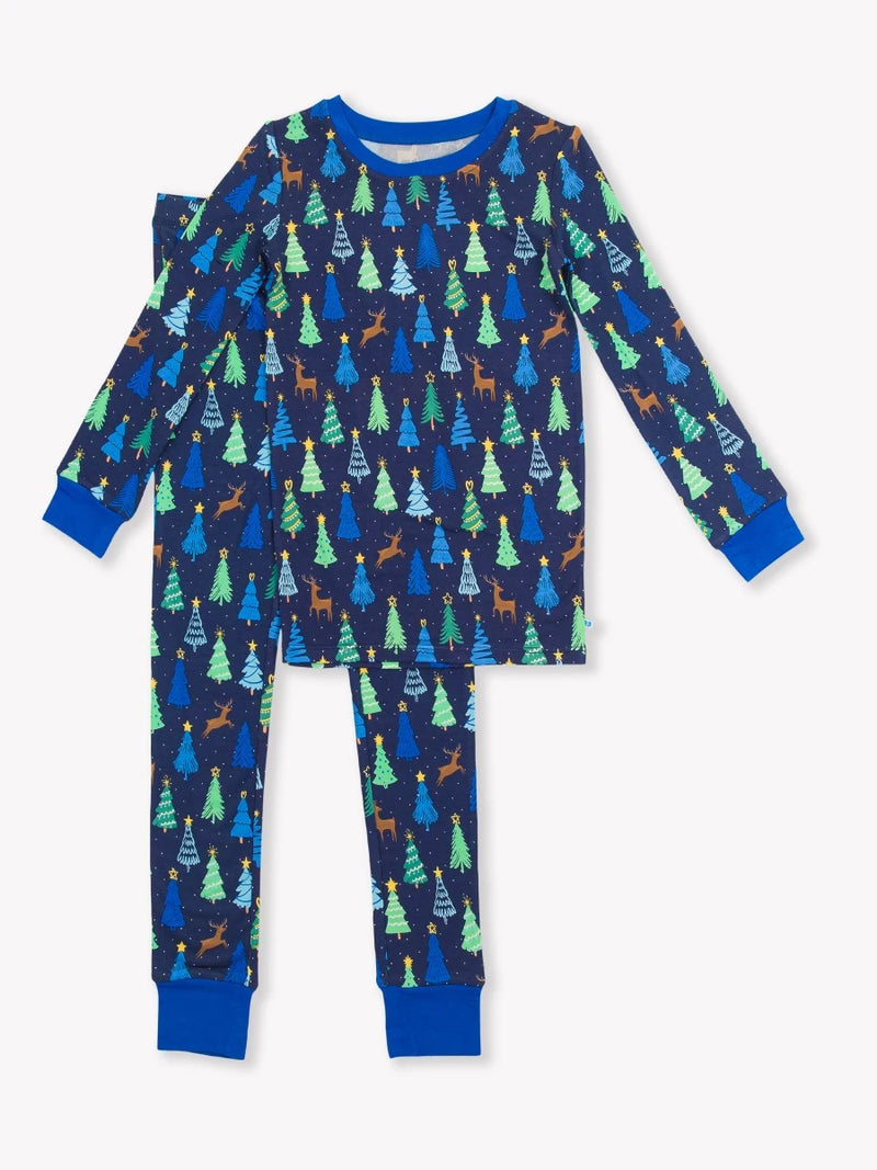 Merry Blue Pines - Long Sleeve Pajama Set