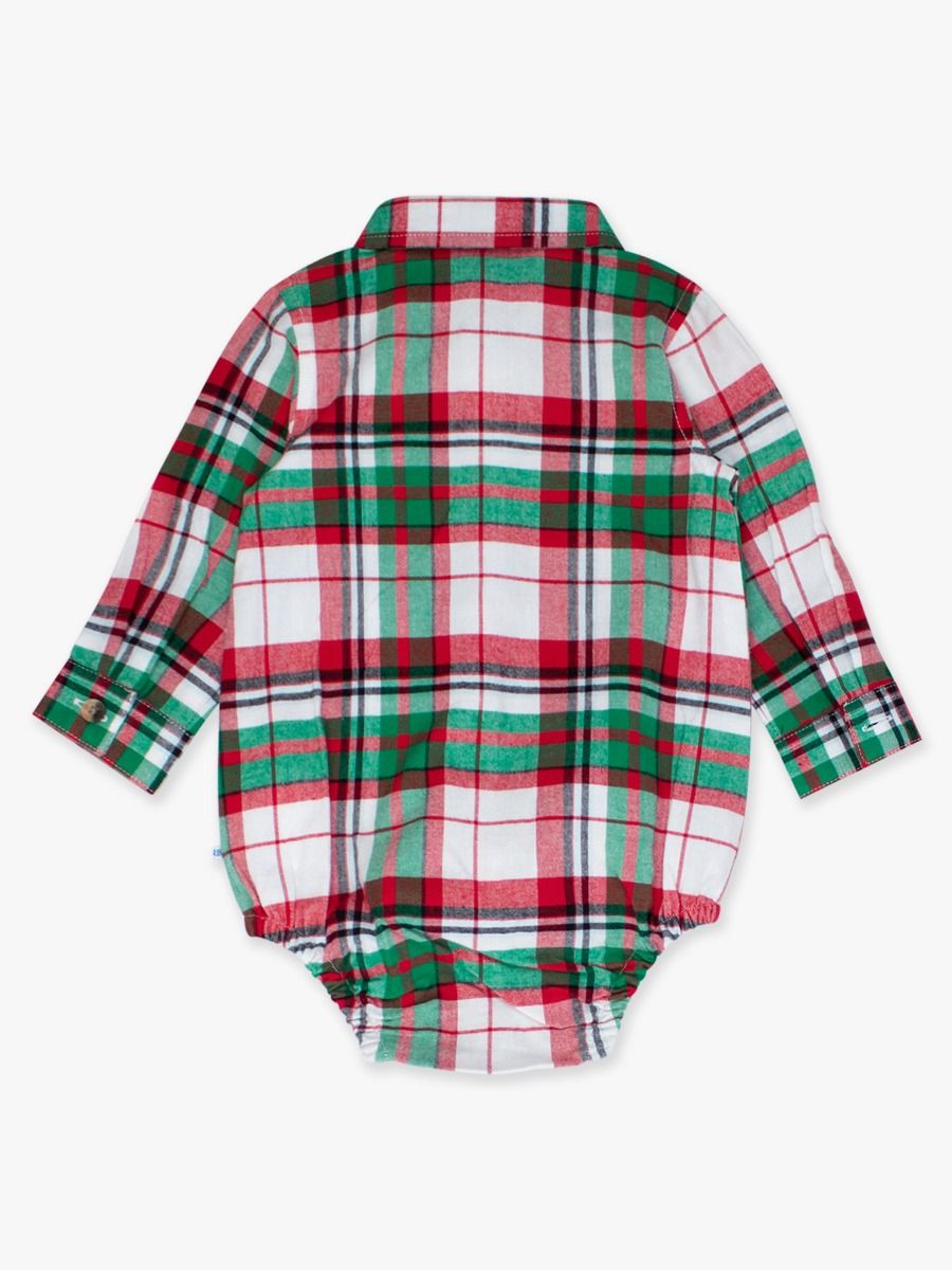 Dashing Dreams Plaid - Long Sleeve Button Down Bodysuit