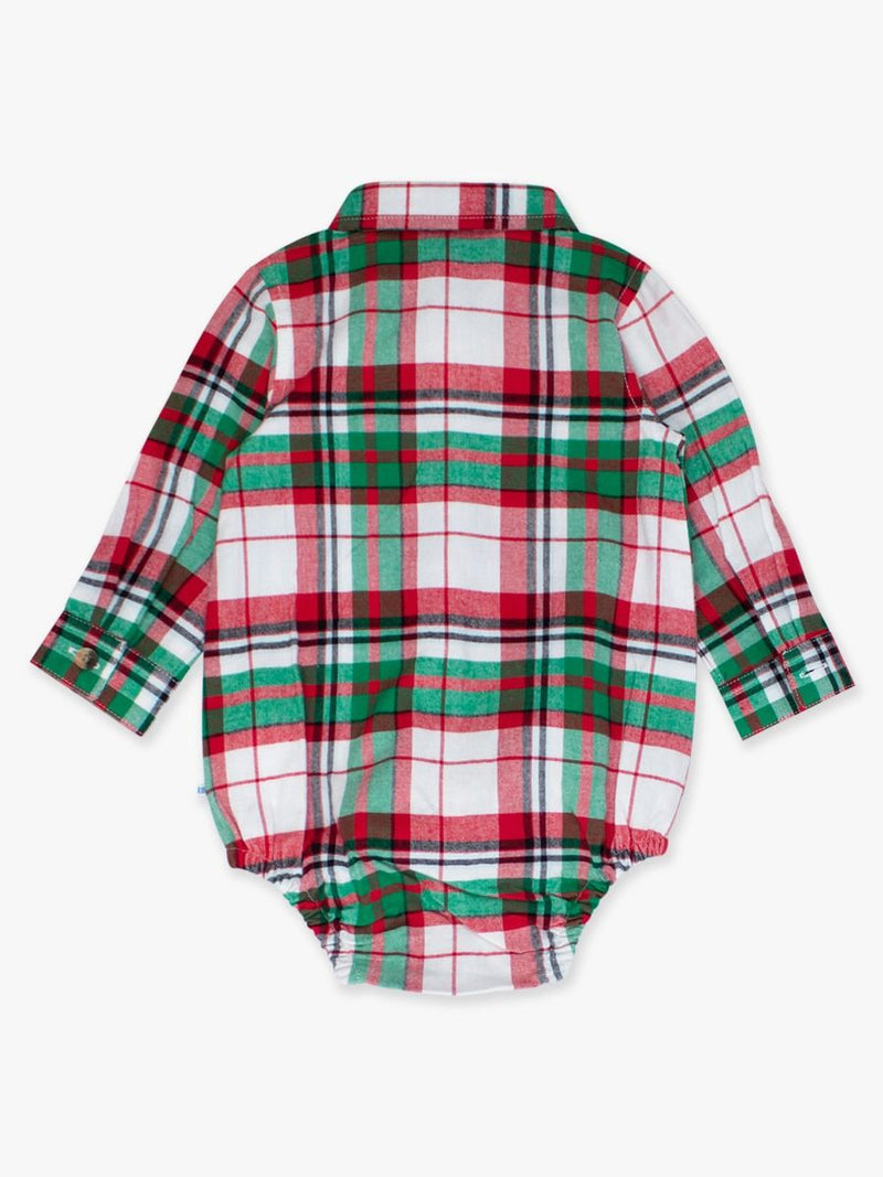 Dashing Dreams Plaid - Long Sleeve Button Down Bodysuit