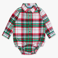 Dashing Dreams Plaid - Long Sleeve Button Down Bodysuit