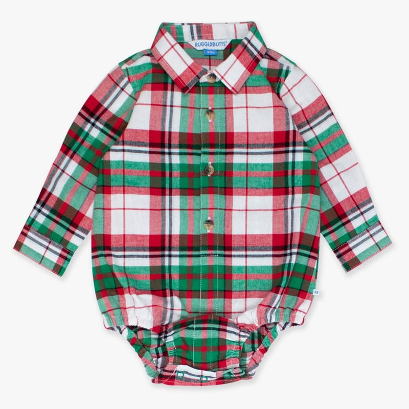 Dashing Dreams Plaid - Long Sleeve Button Down Bodysuit