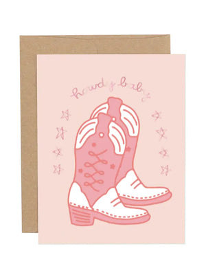Howdy Baby Western Pink Greeting Card