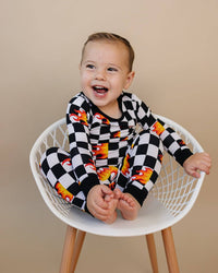 Bamboo Two Piece Set - Checker Blaze