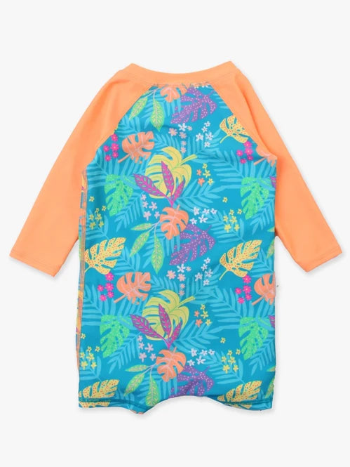 Neon Tiki Vibes - Boys Long Sleeve One Piece Rash Guard