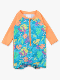 Neon Tiki Vibes - Boys Long Sleeve One Piece Rash Guard