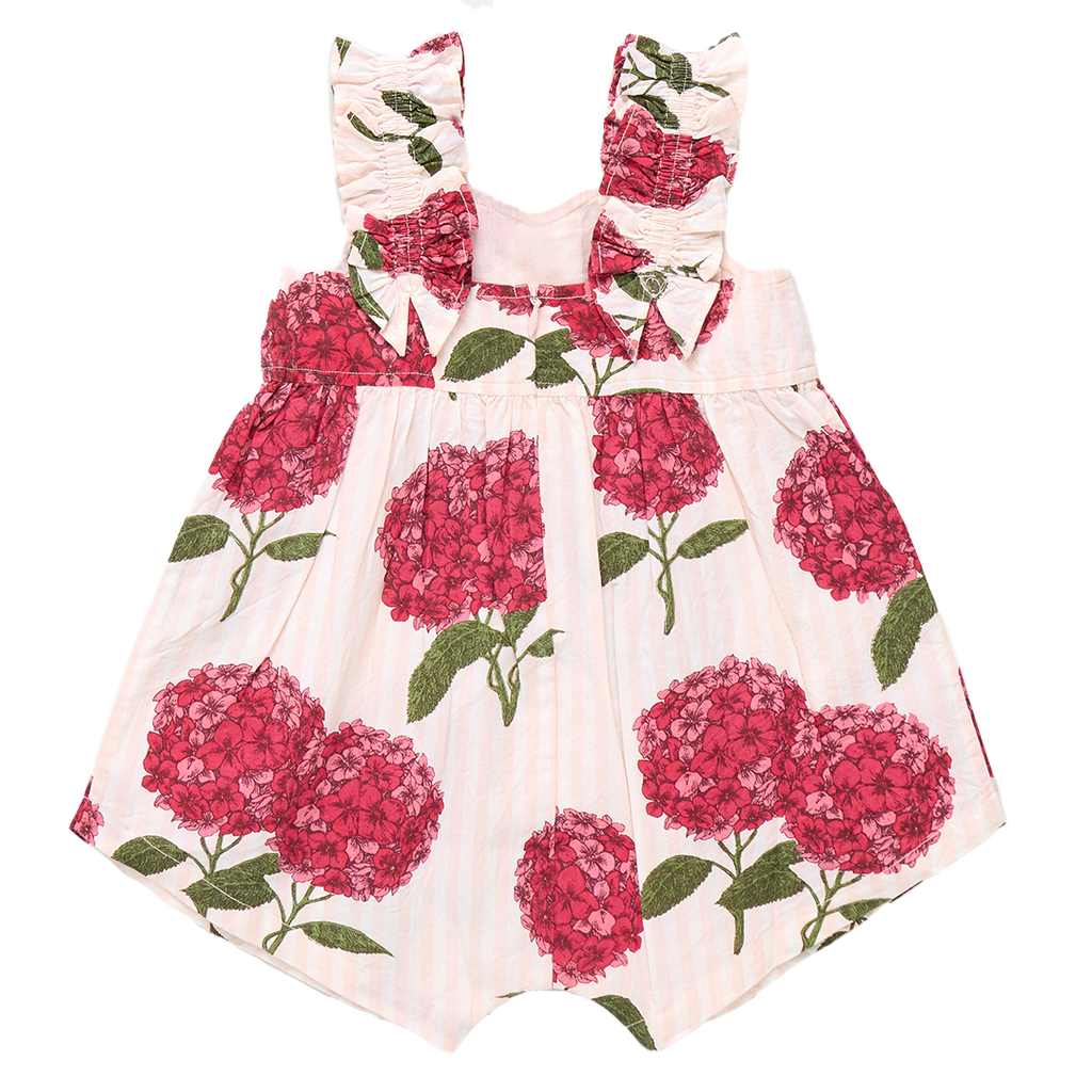 Baby Girls Via Jumper - Pink Stripe Hydrangeas