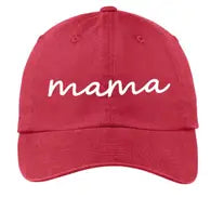 mama Cursive Baseball Cap | Red