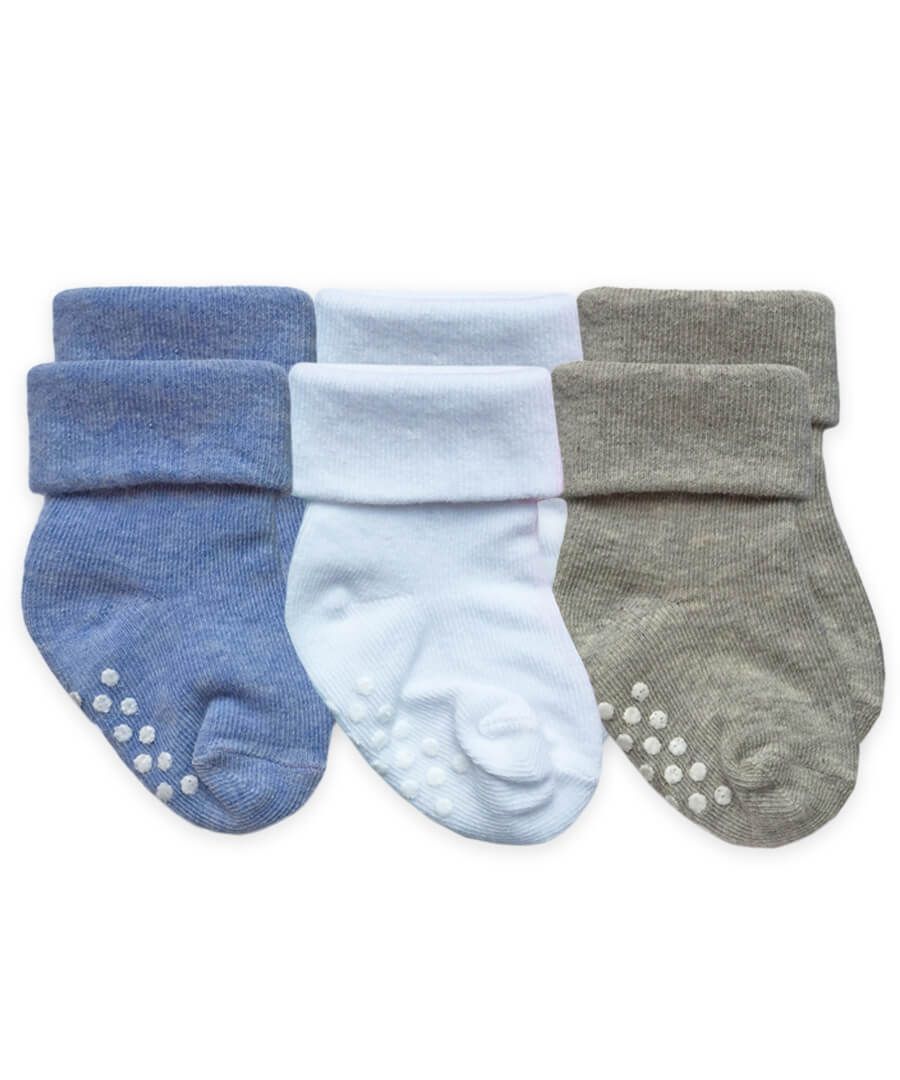 Multi 3 Pack Non-Skid Boy Socks