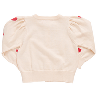 Constance Sweater - Cream & Red Hearts