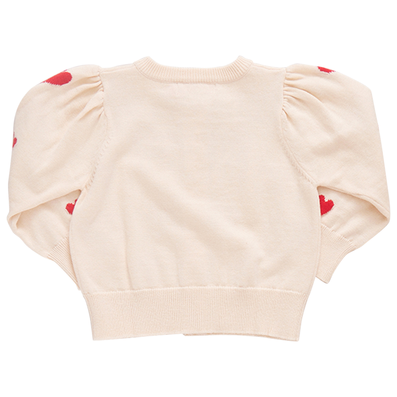 Constance Sweater - Cream & Red Hearts