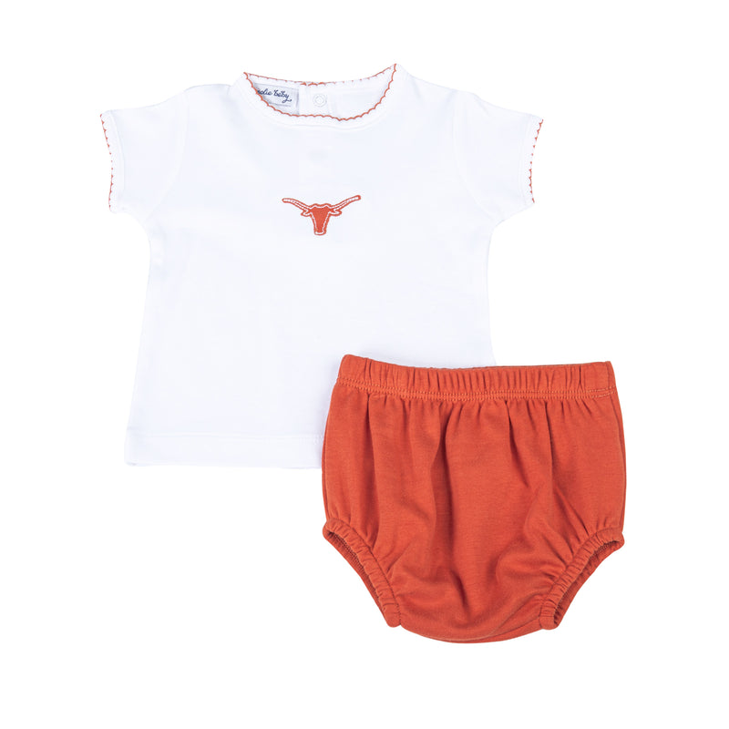 Lil' Longhorn Embroidered Diaper Cover Set