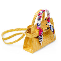 Vivid Crocodile Scarf Handbag - Yellow
