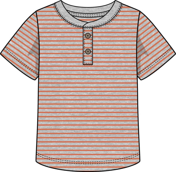 Orange Striped Henley