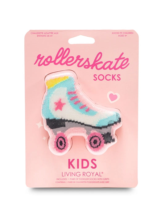 3D Packaged Crew Socks - Kids - Roller Skate - Pink