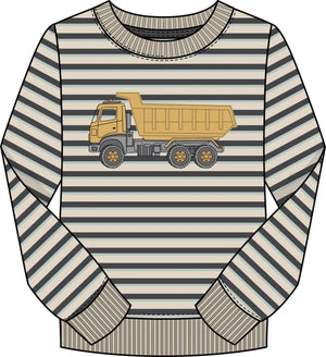 Stripe Dump Truck Applique L/S Shirt