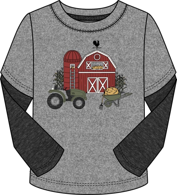 Boys Double Sleeve Farm Top