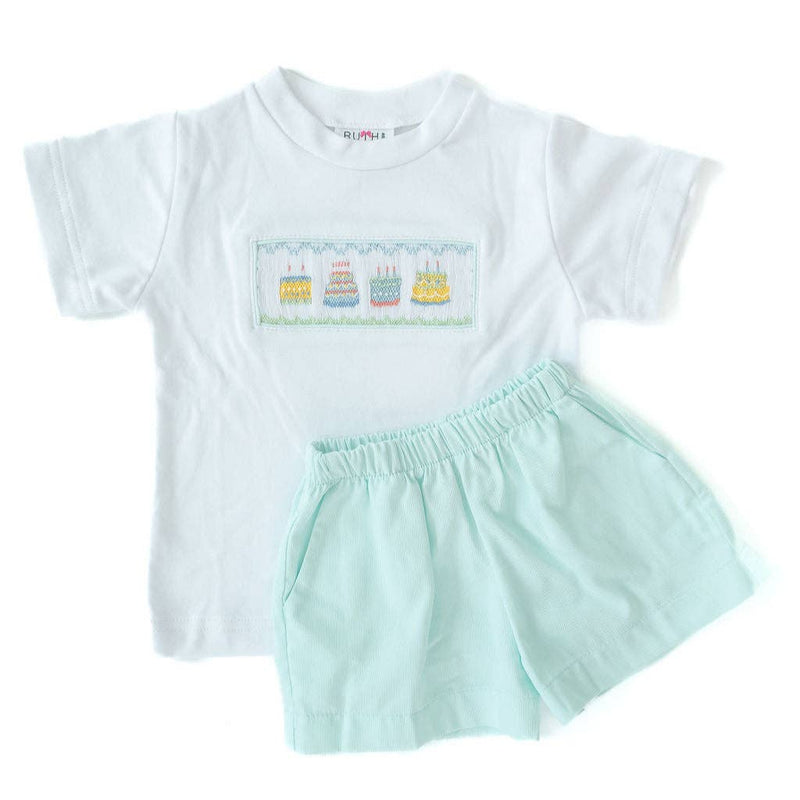Mint Green Birthday Boy Shirt & Shorts Set