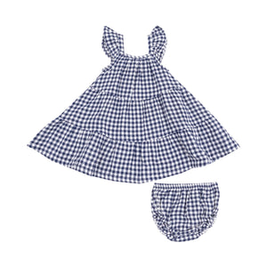 Navy Gingham Twirly Sundress