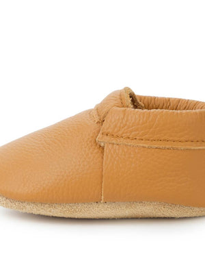Fringeless Baby Moccasins - Leather Baby Shoes (Gingersnap)
