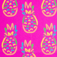 Neon Violet Pineapples - Girls Long Sleeve Rash Guard One Piece