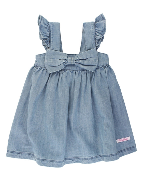 PreOrder - Longhorn Embroidery Denim Bow Dress