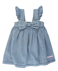 Longhorn Embroidery Lt Denim Bow Dress