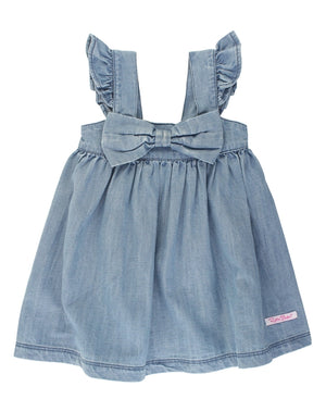 Longhorn Embroidery Lt Denim Bow Dress