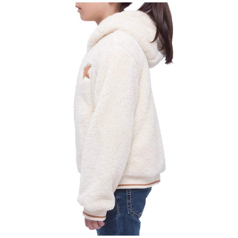 Girls' Teddy Fleece Hooded Sherpa Jacket - Beige
