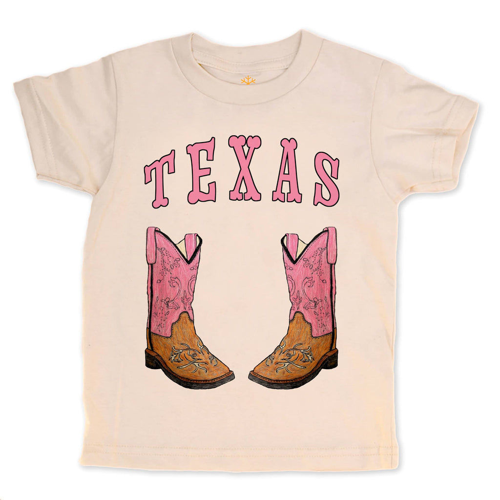 Pink Texas Boots - Kids Organic Tee