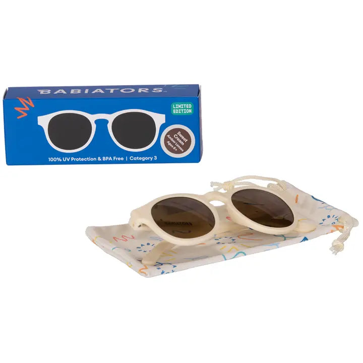 Keyhole Sunglasses - Sweet Cream - Amber Lenses