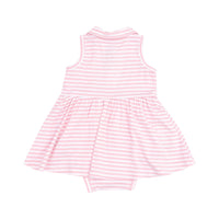 Golf Pink Stripe Mini Applique Collar Bodysuit Dress