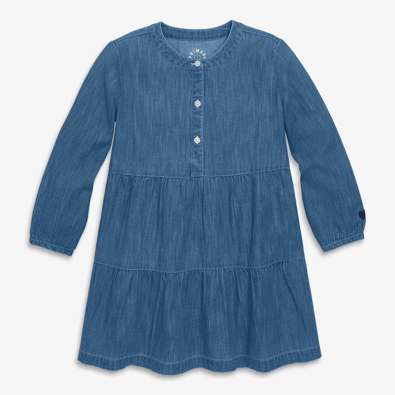 Chambray Tiered Dress - Chambray