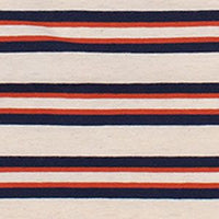 Heather Oatmeal & Rust Stripe - Short Sleeve Henley