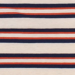 Heather Oatmeal & Rust Stripe - Short Sleeve Henley