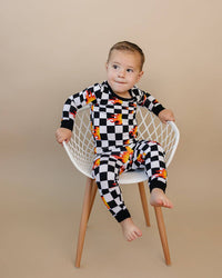 Bamboo Two Piece Set - Checker Blaze