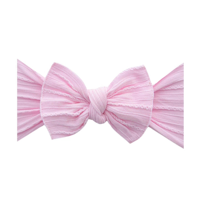 Cable Knit Knot Baby Bling - Pink
