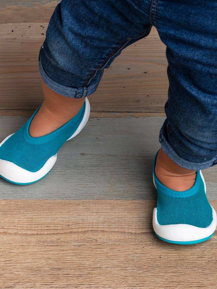 Komuello First Walker Baby Sock Shoes - Flat - Teal