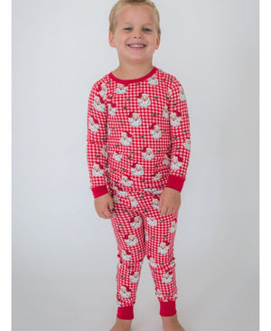 Red Dear Santa Christmas - LS PJ Set