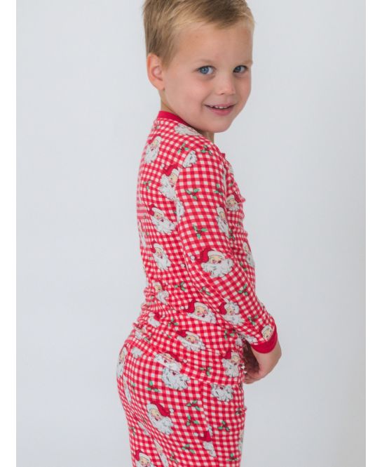 Red Dear Santa Christmas - LS PJ Set