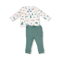Fishing Things - L/S Henley Top & Waffle Jogger