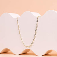 14K Gold Plated Paperclip Chain Necklace