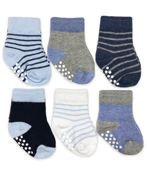 Non-Skid Crew Socks 6 Pair Pack