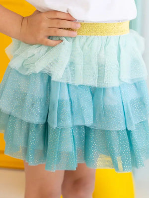 Aqua Petal Sparkle Tiered Tutu