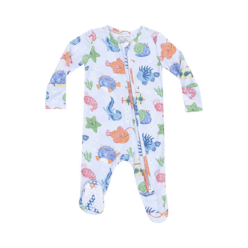 Cute Ocean Creatures - 2way Zip Footie