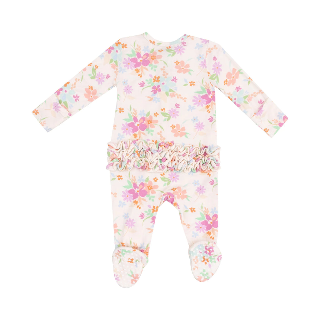 Pick A Posy - Ruffle 2way Zip Footie