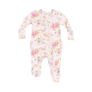 Pick A Posy - Ruffle 2way Zip Footie