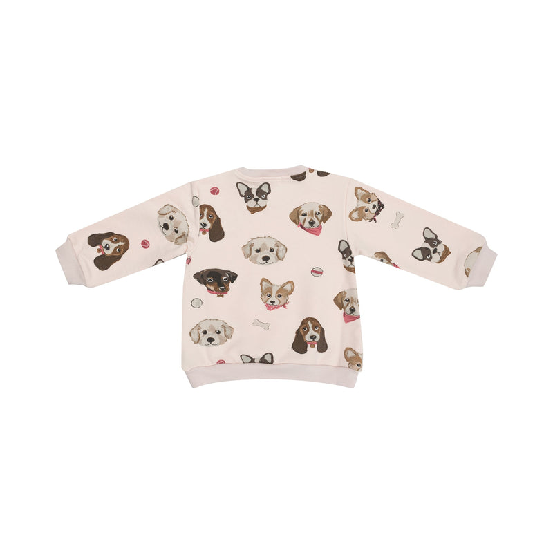 French Terry Pretty Puppy Faces - Puffy Oversized Sweatshirt & Legging