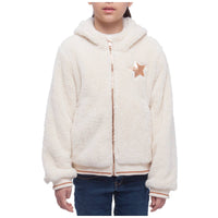 Girls' Teddy Fleece Hooded Sherpa Jacket - Beige