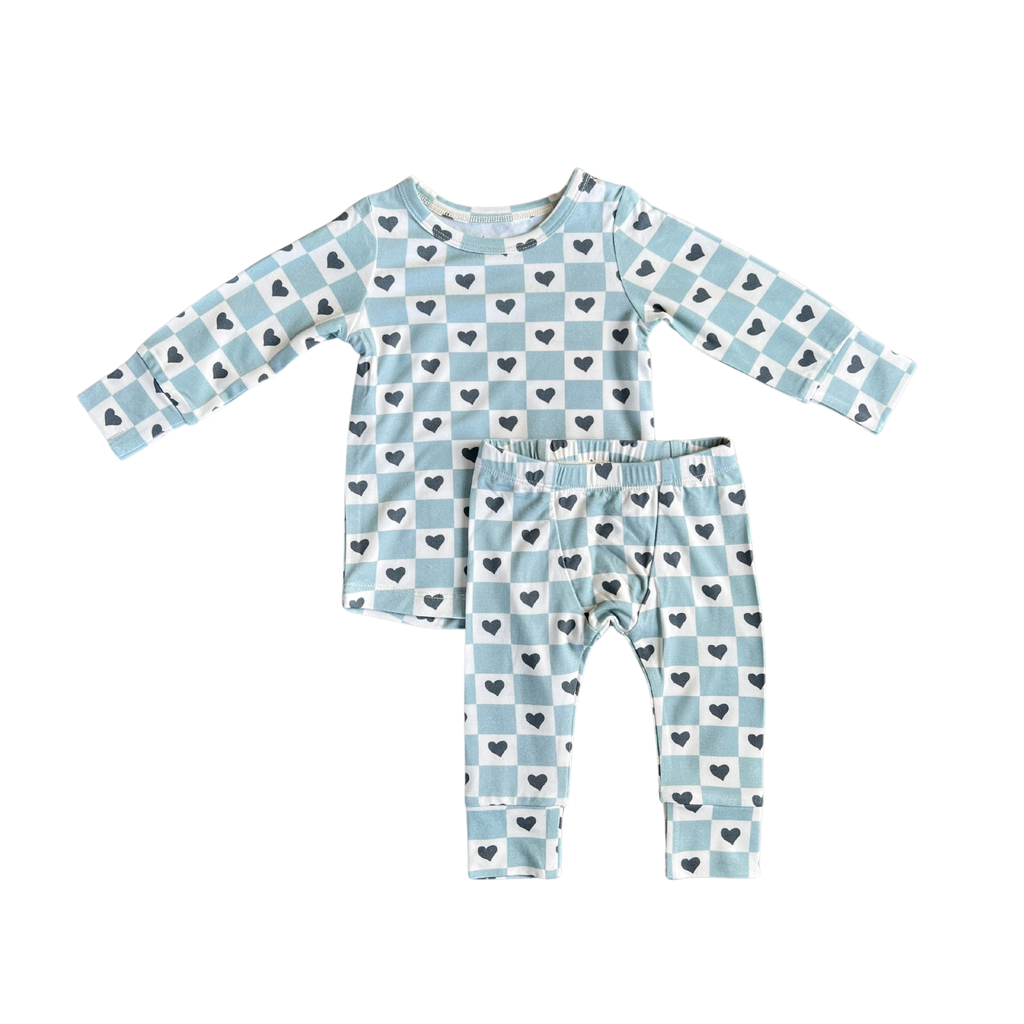 Checkered Hearts - Bamboo PJ Set